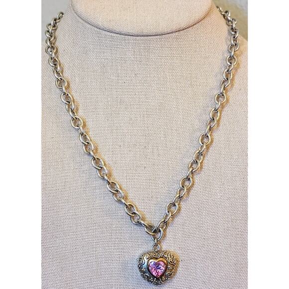 Designer 925 & 14k Genuine Pink Sapphire Floral Heart...